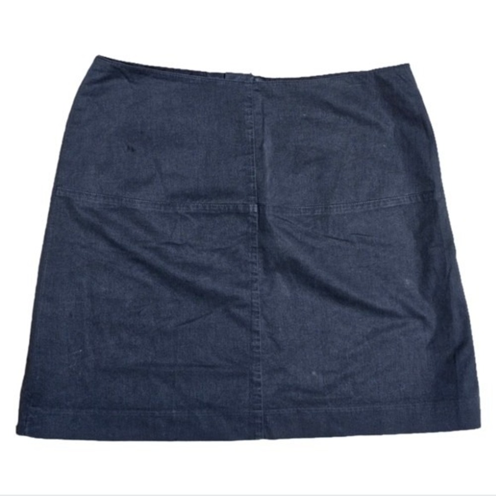 Banana Republic Stretch A-Line Mini Skirt Women's Size 12 Black Dark Wash Zip